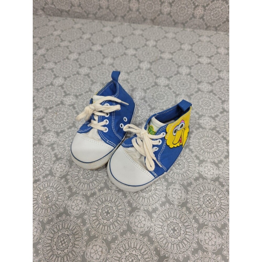 Sesame Street Baby Shoes Big Bird Blue‎ Sneakers Crib Shoes Infant size 4